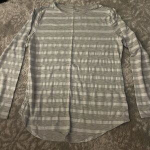 Striped Gray Long Sleeve Top